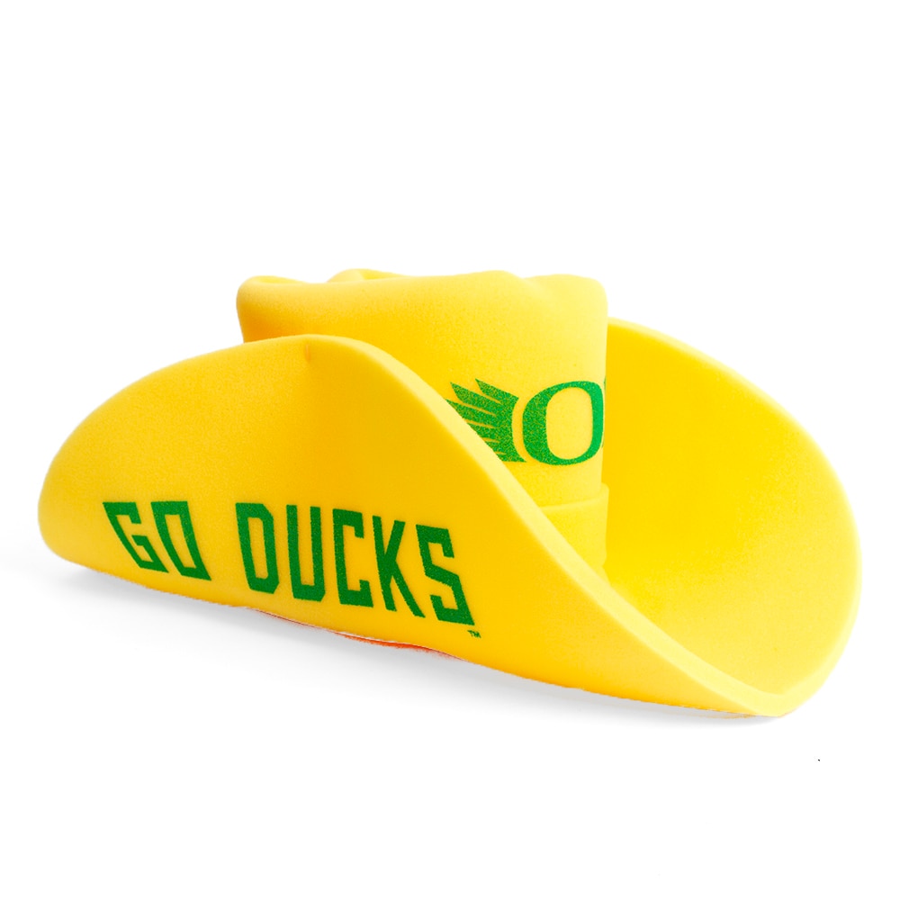 Yellow Spirit 24-In Foam Cowboy w Green O with Wings & Go Ducks on Brim w Foam Hat